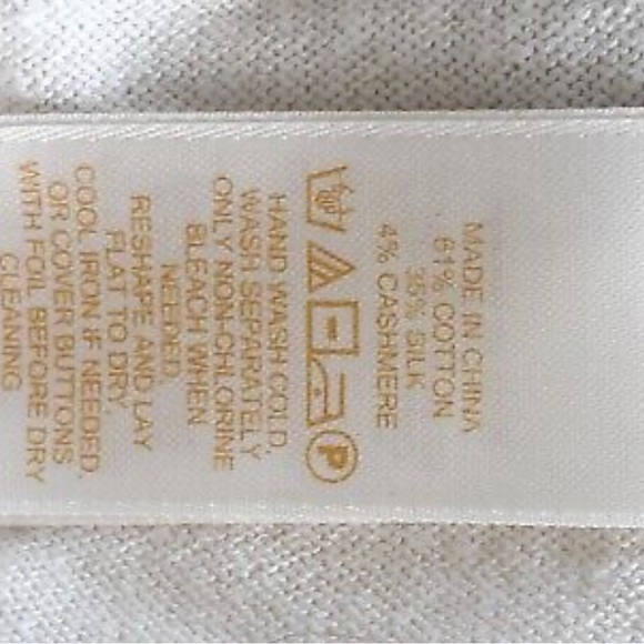 Kate Spade Sophia Cardigan Sweater Cream Natural Cotton Silk Cashmere - Picture 3 of 6